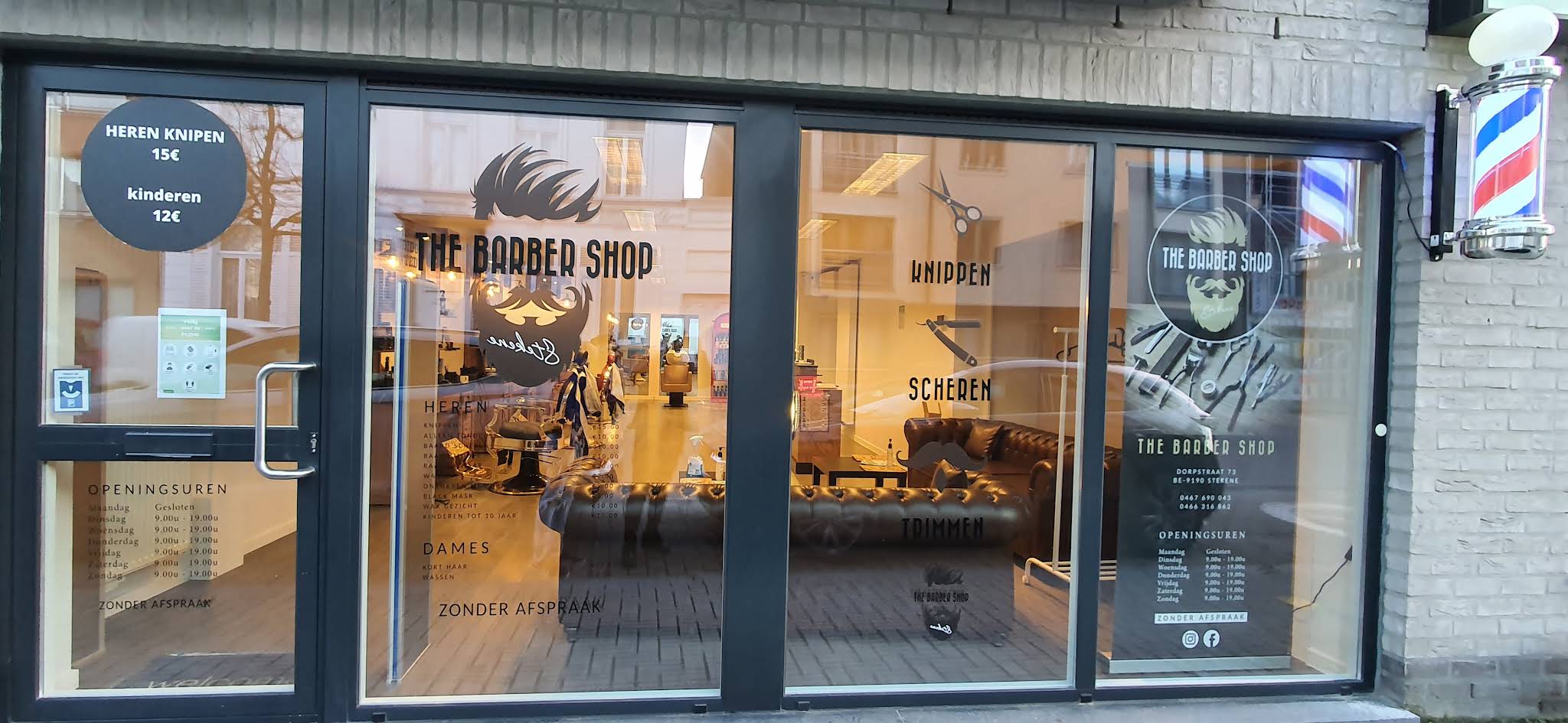 De gevel van BarberShop Stekene aan Dorpsstraat 73
